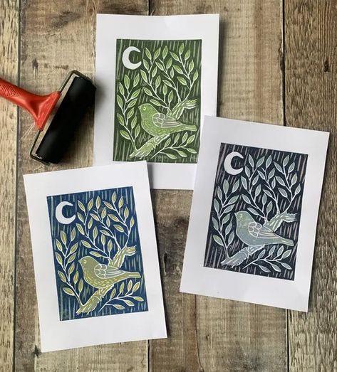 Reduction Lino Print Workshop - Intermediate Tree Lino Print, Reduction Lino Print, Print Workshop, Watercolor Workshop, Lino Cuts, Lino Printing, Lino Cut, Beautiful Greeting Cards, Lino Print