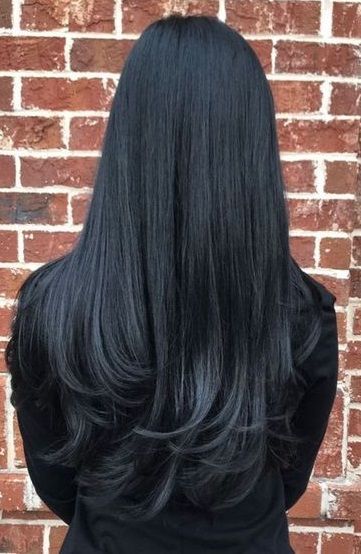 Black Hair Aesthetic, Concert Hairstyles, Blue Ombre Hair, Long Shiny Hair, Haircuts For Long Hair With Layers, Brown Hair Inspo, Jet Black Hair, Beautiful Braided Hair, Hair Trim