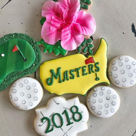 “A tradition unlike any other.” Happy Masters Sunday⛳️🏌️‍♂️🌸🏆 @cowtowncookieco Golf Cookies, The Masters Golf, Golf Theme Party, Golf Cake, Masters Golf, Golf Party, Golf Theme, Chocolate Lollipops, Golf 4