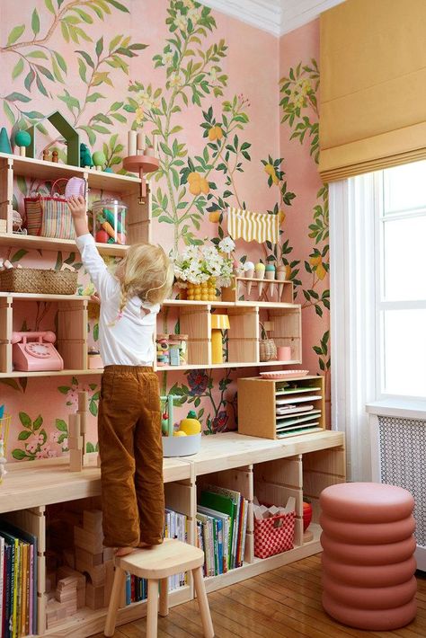 Ikea Storage, Big Girl Rooms, Kids Room Design, Toddler Room, Kids Playroom, Kid Spaces, Kids' Room, Perfect Wallpaper, Girl Room