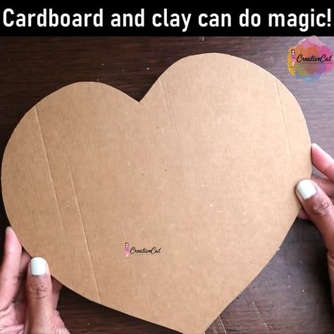 Cardboard and clay can do magic! | Cardboard and clay can do magic! | By CreativeCat Cardboard Clay, Cookie Craft, Model Magic, Diy Cardboard, Cardboard Crafts, Air Dry Clay, Clay Crafts, Cement, Crafts To Make