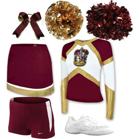 Cheer Gryffindor Cheerleader, Hogwarts Outfits Gryffindor, Harry Potter Houses Outfits, Gryffindor Outfit, Harry Potter Dress, Hogwarts Uniform, Stile Harry Potter, Hogwarts Outfits, Dance Uniforms