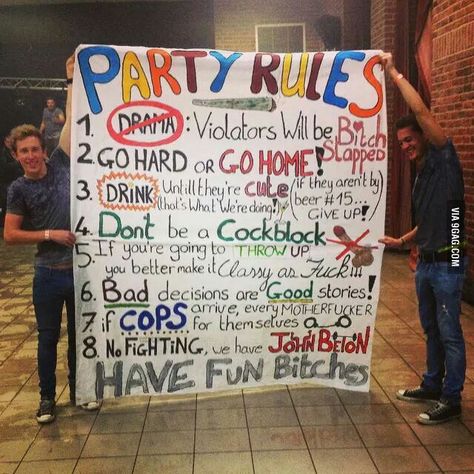 Rules for the most awesome party ever! House Party Rules, Frat Party, Party Rules, Party Quotes, Frat Parties, Party Aesthetic, Fun Party Games, Teen Party, Best Friends Funny