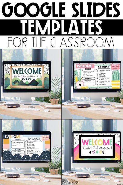 Use these google slides templates for your classroom whether you are teaching online or in your actual classroom! Display your schedules and routines in style! Classroom Agenda, Digital Learning Classroom, Google Classroom Elementary, Classroom Welcome, Google Slides Templates, Teaching Online, People Reading, Teacher Templates, Teaching Technology