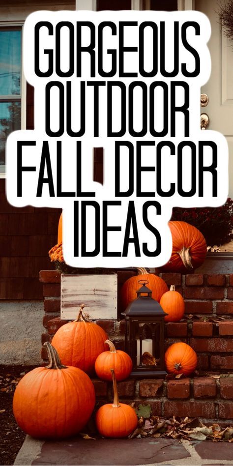 Outdoor fall decor ideas that you will love! Use these ideas to add some fall touches to your porch or patio! #fall #falldecor #outdoor #outdoordecor #autumn Outdoor Fall Decor Ideas Yard, Fall Outdoor Decor Porch, Fall Outside Decor, Fall Patio Decor, Outside Fall Decorations, Fall Yard Decor, Outdoor Fall Decor Ideas, Fall Patio, Outdoor Fall Decor