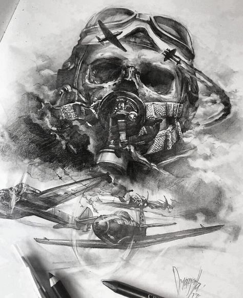 Aviation Tattoo, Pilot Tattoo, Military Tattoos, Tattoo Skull, Drawing Tattoo, Aircraft Art, Skull Face, Aviation Art, Tattoo Life