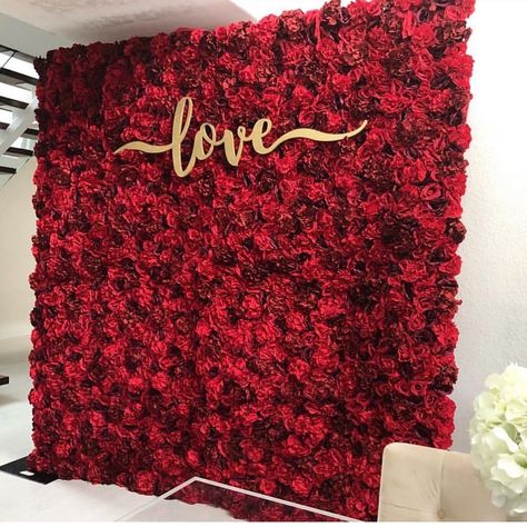 Royalty Wedding Theme, Henna Decor, Red Flower Wall, Vegas Themed Wedding, Flower Wall Rental, Red Party Decorations, Sweet 15 Party Ideas Quinceanera, Sweet 15 Party Ideas, Red Wall Decor