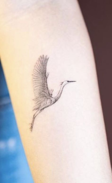 White Heron Tattoo, Flying Heron Tattoo, Heron Tattoo Simple, White Crane Tattoo, Sandhill Crane Tattoo, Egret Tattoo, Gryphon Tattoo, Heron Tattoo, Crane Tattoo