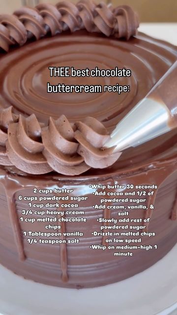 Best Chocolate Buttercream, Chocolate Buttercream Recipe, Frosting Recipes Easy, Chocolate Frosting Recipes, Fondant Recipe, Cake Frosting Recipe, Homemade Frosting, Chocolate Butter, Dessert Toppings