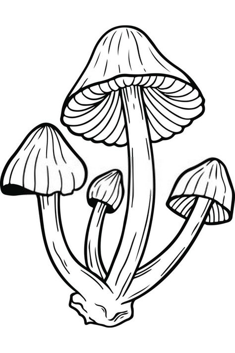 Mushroom Drawing Mushroom Line Art, Mushroom Vector, Poison Mushroom, Peace Sign Art Hippie, Butterfly Line Art, Tracing Art, Wood Burning Patterns Stencil, Art Vector Illustration, Drawing Line Art