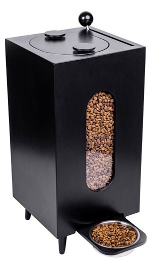 Modern Dog Food Storage, Cat Food Dispenser, Automatic Dog Feeder, Elevated Pet Feeder, Three Bowl Dog Feeder With Storage, What Kind Of Dog, Clever Dog, Dog Food Brands, Metal Fab