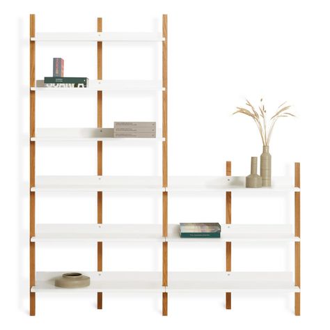 Architectural Shelving, Bookcase Modern, Modern Bookcases, Aluminum Shelves, Tall Bookcase, Low Bookcase, Tall Bookcases, Shelf System, Expandable Dining Table