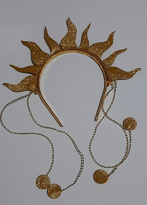 Sun And Moon Costume, Diy Tiara, Giant Flowers Diy, Moon Costume, Diy Wings, Festival Headpiece, Origami Videos, Headpiece Diy, Hairdos For Curly Hair