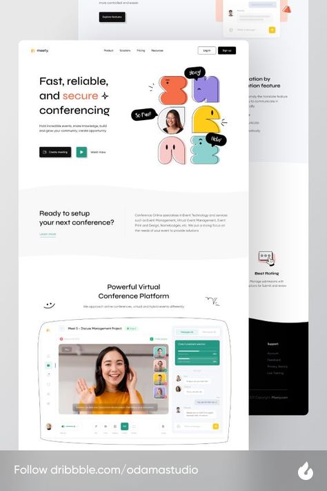 Hi Friends! 👋😎 This is my exploration about Meety - Landing Page Exploration 🎥😎. Meety is a website for video conferencing. Form Design Web, Vintage Web Design, Modern Website Design, Web Design Marketing, Homepage Design, Website Design Layout, App Design Inspiration, Graphic Tshirt Design, Website Design Services