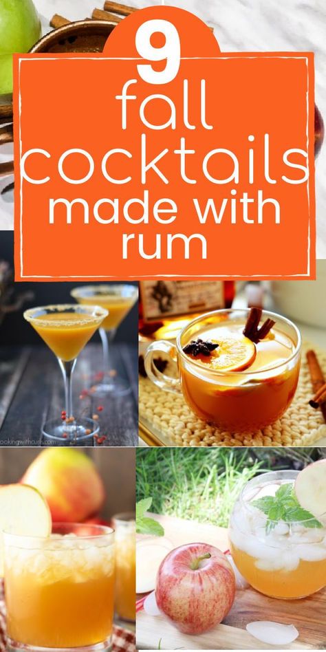 Rum Holiday Cocktails, Fall Rum Cocktails, Holiday Cocktails Thanksgiving, Cocktails With Rum, Drinks Made With Rum, Rum Drinks Easy, Spiced Rum Drinks, Rum Mixed Drinks, Dark Rum Cocktails