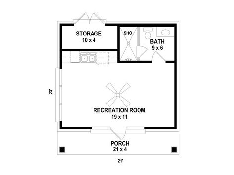 Floor Plan, 006P-0004 Studio Pool House Floor Plans, One Room Pool House Plans, Small Pool House Floor Plans, Small Pool House Ideas Floor Plans, Shed Guest House With Bathroom, Pool House Ideas Floor Plans, Pool Cabana With Bathroom, Small Pool House Plans, Tiny Pool House