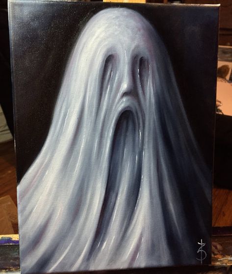 Zack Dunn: Trick or Treat oil painting Creepy Halloween Paintings On Canvas, Zack Dunn Art, Jernal Prompts, Creepy Oil Painting, Creepy Painting Ideas On Canvas, Painting Ideas Creepy, Halloween Oil Painting, Halloween Painting Idea, Horror Oil Painting