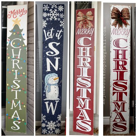 Christmas Tree Welcome Sign, Holiday Welcome Signs Front Doors, Christmas Door Leaner, Diy Christmas Porch Signs, Christmas Welcome Signs Front Porches, Christmas Boards Signs, Leaner Boards, Christmas Signs Wood Front Porches, Door Leaners