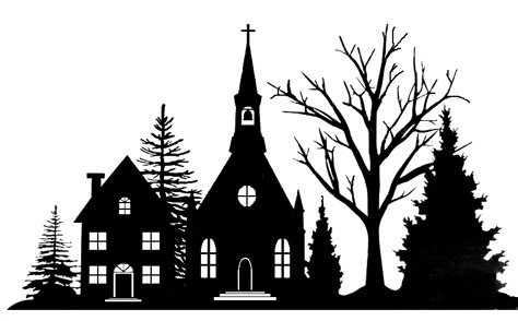 Christmas Scene Silhouette, Christmas Silhouettes, Village Silhouette, Church Silhouette, Christmas House Silhouette, Christmas Sillhoute Outdoor, Christmas Silhouette Images, Christmas Silhouette, Christmas Town Silhouette