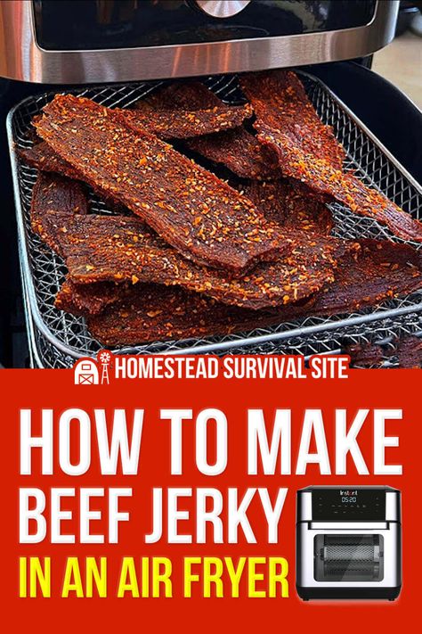 Venison Jerky In Air Fryer, Air Fry Beef Jerky, Air Fried Beef Jerky, Homemade Beef Jerky Air Fryer, Air Fryer Beef Jerkey, Tri Tip Beef Jerky, Beef Jerky Recipe In Air Fryer, Diy Beef Jerky In Oven, Dehydrate Meat In Air Fryer