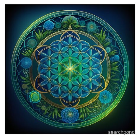 Shiri yantra rodeado de flor de vida. Healing Flowers, Sacred Geometry Art, What To Draw, Geometry Art, Baby T Shirts, Flower Of Life, Holistic Healing, Life Design, Sacred Geometry