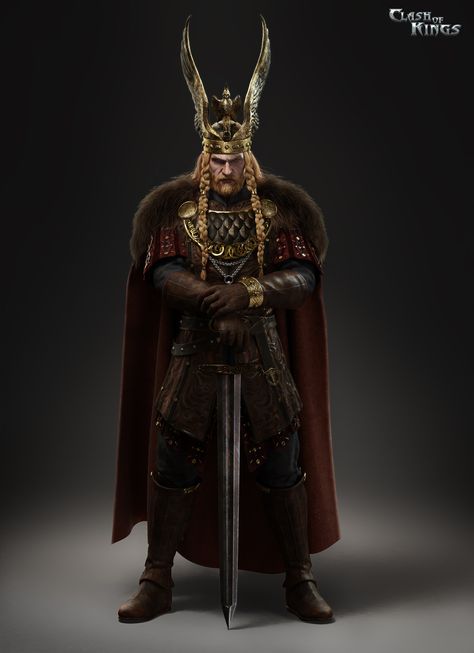 ArtStation - Viking King, Yang Yang Viking King, Arte Viking, Art Viking, Norse Myth, Greek Warrior, Viking Art, Fantasy Male, Viking Warrior, Fantasy Armor