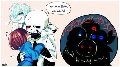 Sans Au X Frisk, Sans X You, Cross Chara, Gaster Blaster, Sans X Frisk Comic, Sans E Frisk, Cross Sans, Frans Undertale, Undertale Love