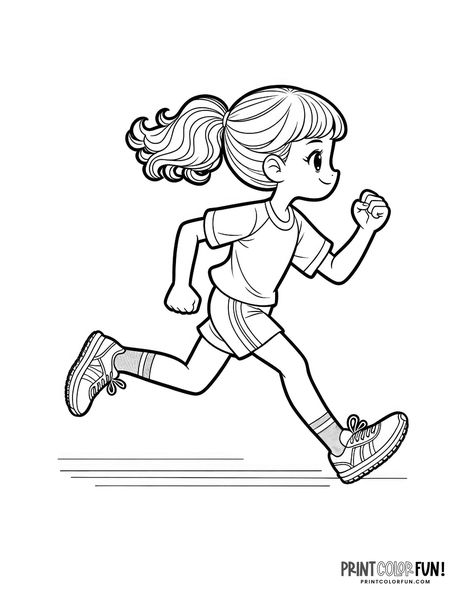 Person Running Drawing Easy, Someone Running Drawing, Running Cartoon Drawing, Kid Running Drawing, Jogging Drawing, Running Clipart, Running Drawing, Running Cartoon, Outline Pictures