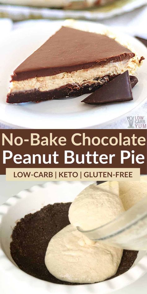 Gluten Free Chocolate Pie, Low Carb Snacks Sweet, Sugar Free Pie, Peanut Butter Cream Pie, Peanut Butter Pie Recipe, Butter Pie Recipe, Lchf Dessert, Trim Healthy Mama Dessert, Sugar Free Peanut Butter