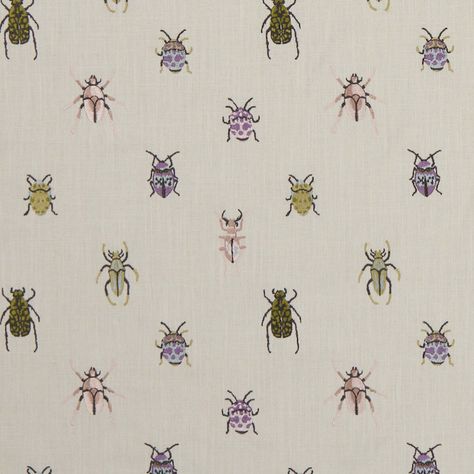 Clarke & Clarke |Fabric|Beetle|F1096|03 Multi | Top Designer L Room Ideas, Home With Land, Royal Violet, Jane Clayton, Vintage Kids Room, Patterns Design, Made To Measure Curtains, Sewing And Quilting, Roman Blinds