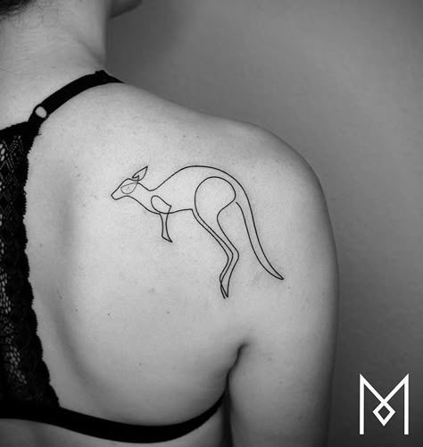 Mo Ganji kangaroo tattoo Kangaroo Tattoo Ideas, Kangaroo Tattoo Design, Koo Koo Kangaroo, Kangaroo Paw Fern, Kangaroo Coloring Page, Kangaroo Tattoo, Aussie Tattoo, Kangaroo Mouse, Kangaroo Crochet