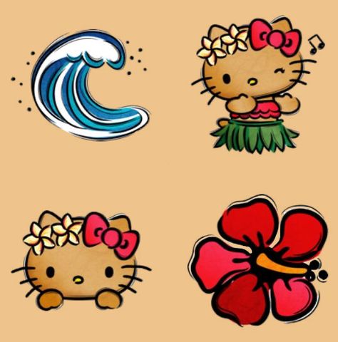 Moana Hello Kitty, Hello Kitty Tropical Icons, Hello Kitty Carrd Pngs, Hawaiian Hello Kitty Widget, Hawaii Hello Kitty Icons, Hawaiian Hello Kitty Icon, Hawaiian Hello Kitty Pfp, Coconut Hello Kitty, Cute Stickers Hello Kitty