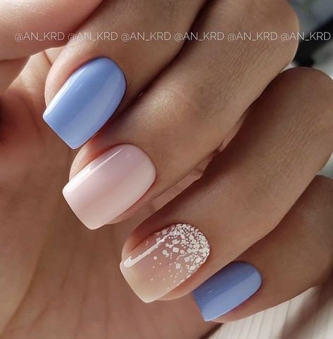 Nail Art Cute, Nails Blue, Dip Powder Nails, Dipped Nails, Prom Nails, Minimalist Nails, Nail Charms, Short Acrylic Nails, Best Acrylic Nails