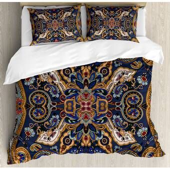 East Urban Home My Moon and Stars Comforter Set & Reviews | Wayfair Paisley Comforter, Paisley Bedding, Boho Bedding Sets, Paisley Duvet, Ikea Bedroom, Ruffle Bedding, Boho Bedding, Up House, Queen Comforter Sets