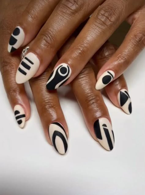 Artsy Short Nails, Afrocentric Nail Designs, Red White And Black Nails Design, Black Power Nails Art Designs, Fall Nails Abstract, Short Black Abstract Nails, African Nails Design Black Women, Simple Fun Nail Designs, Vacation Nails 2024