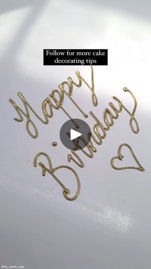 Piping Letters, Piping Writing On Cakes, Cake Lettering Writing, How To Write With Frosting, Cake Writing Icing Recipes, Piping Letters On Cake, How To Write On A Cake, Writing On Cakes, Gold Writing On Cake