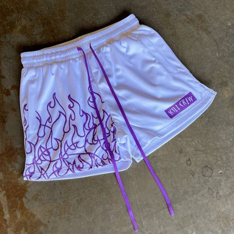 Retro Muay Thai Fit (short mid thigh cut) Fits true to size Preshrunk double layered 100% polyester Blue drawcord with wax tips (2) side seam pockets (no back pocket) 2 inch waist band Wax Tips, Kill Crew, Purple Lightning, 75 Hard, Fitted Shorts, Sports Outfits, Baseball Stuff, College Outfit, Clothes Organization Diy