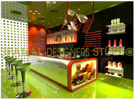 Juice Centre, Chandigarh - Interior View Juice Bar Design, Interior View, Juice Bar, Chandigarh, Retail Design, Bar Design, Juice, Cafe, Restaurant