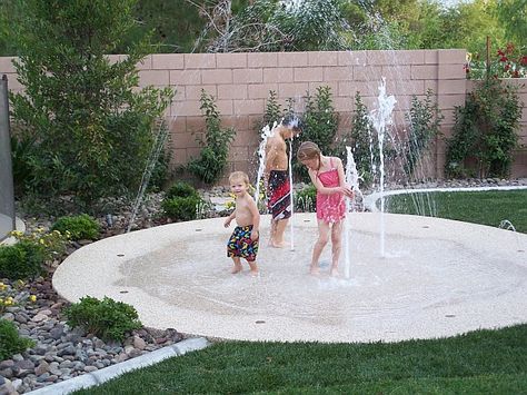 Backyard splash pad! No up keep. Small footprint. Cheaper than a pool. Safer than a pool. Awesome. Backyard Splash Pad, Kolam Air, Pool Noodle, Splash Pad, Building A Pool, Dream Backyard, Backyard Fun, Garden Cottage, Tiny Homes