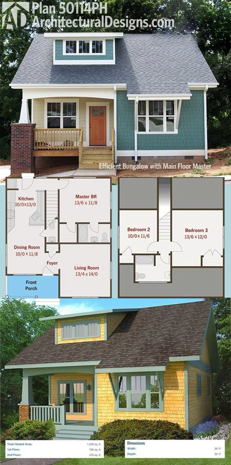 Architectural Designs 3 Bed Bungalow House Plan has a functioning shed dormer and a cozy front porch. Ready when you are. Where do YOU want to build? House Plans With Porches, Diy Storage Shed Plans, Diy Storage Shed, Basement House Plans, Storage Shed Plans, Casas The Sims 4, Bungalow House Plans, Building A Shed, Craftsman House Plans