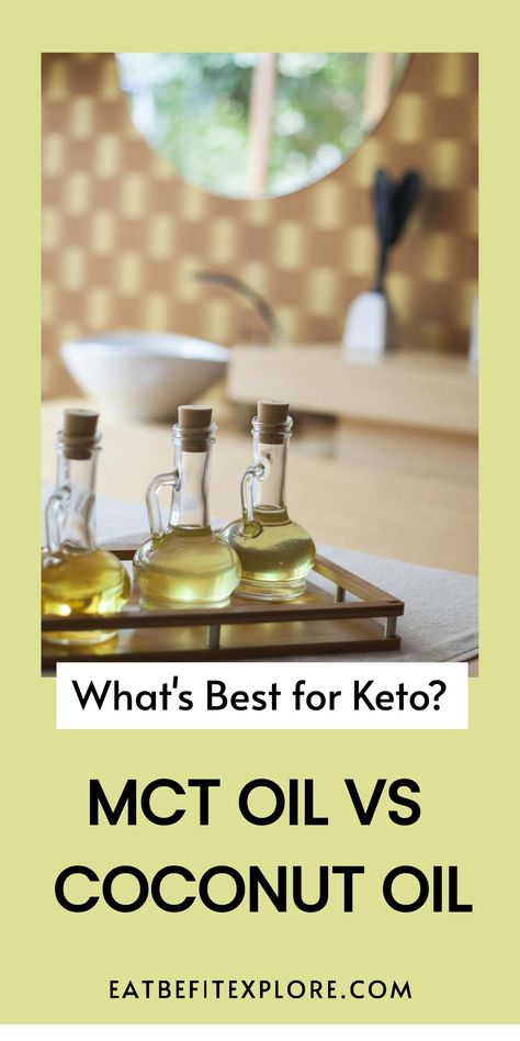 Image with keto oil and title "MCT Oil vs Coconut Oil: What's Best for Keto?" Mct Oil Recipes, Keto For Women, Mct Oil, Keto Meal Plan, Health Goals, Oil Recipes, Healthy Fats, Ketogenic Diet, Quick Easy