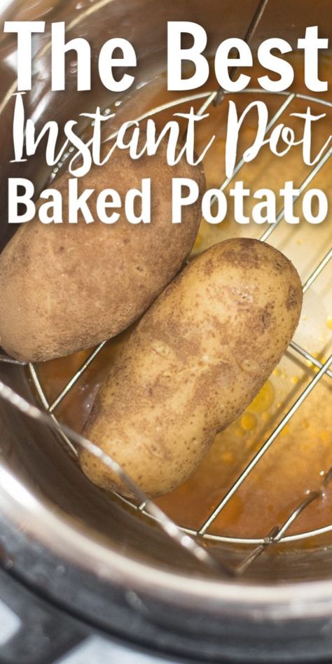 Baked Potatoes are a cheap and easy menu item that tastes delicious! And now it's even easier to make in your Instant Pot! via @simplysidedishes89 Skillet Suppers, College Cookbook, Instant Pot Baked Potatoes, Chicken Enchilada Soup Recipes, Easy Menu, Big Pots, Perfect Baked Potato, Making Baked Potatoes, Baked Potato Recipes