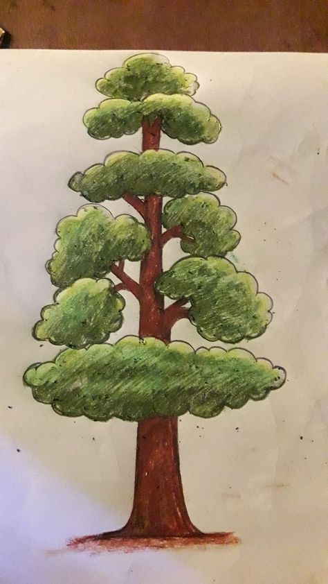 How To Draw Trees Easy, Tree Drawings Easy, Tree Easy Drawing, Oil Painting For Kids, Easy Tree Drawing, Easy Small Drawings, Tree Drawing Easy, Tree Drawing For Kids, Tree Painting Easy