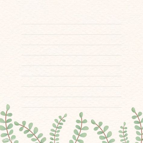 Leafy patterned note background vector | free image by rawpixel.com / marinemynt Note Background, خريطة ذهنية, Pastel Background Wallpapers, Black Wreath, Note Writing Paper, Flower Graphic Design, Paper Background Design, Paper Note, Instagram Frame Template