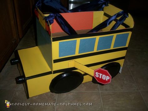 toddler school bus costume School Bus Costume, Cardboard Bus, Homemade Costumes For Kids, Toddler Sensory Bins, Toy Story Party Decorations, Community Gardens, Homemade Costume, Toddler School, Diy Costumes Kids