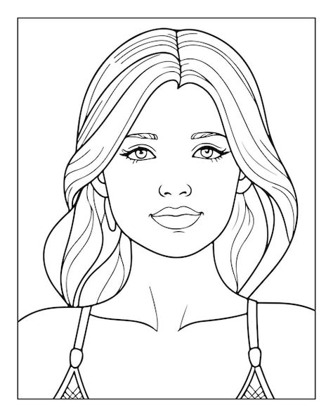 Premium Vector | Female face. Girl face. Format vector Dibujos Ideas, Face Outline, Face Template, Face Girl, Face Illustration, Face Lines, Female Face, Smile Girl, Outline Drawings