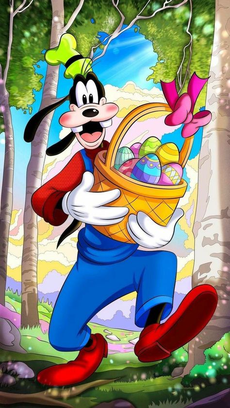 Disney Phone Backgrounds, Mickey Easter, Donald Disney, Disney Frames, Goofy Disney, Mickey Mouse Pictures, Disney Easter, Teddy Bear Pictures, Easter Wallpaper