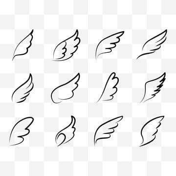 Little Wings Tattoo, Angel Wings Line Art, Wing Vector, Cartoon Wings, Tattoo Silhouette, Angel Icon, Alas Tattoo, Wing Wing, Icon Tattoo