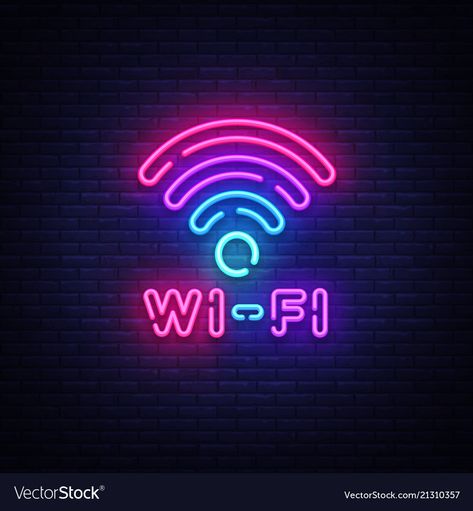 Wifi Symbol, Glowing Letters, Neon Vector, Neon Light Wallpaper, Whatsapp Logo, Inkscape Tutorials, Neon Text, Game Wallpaper Iphone, Neon Quotes