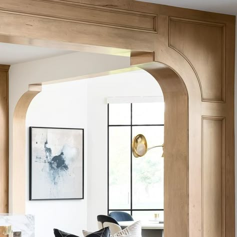 McCroskey Interiors on Instagram: "‘There’s nothing half so pleasant as coming home again.’ M. A. Sangster || photo: @natesheetsphoto" Arched Window Seat, Wood Cased Opening, Corbel Arch, Wood Archway, Mccroskey Interiors, Applied Molding, Cased Opening, Wood Project Plans, Trim And Doors